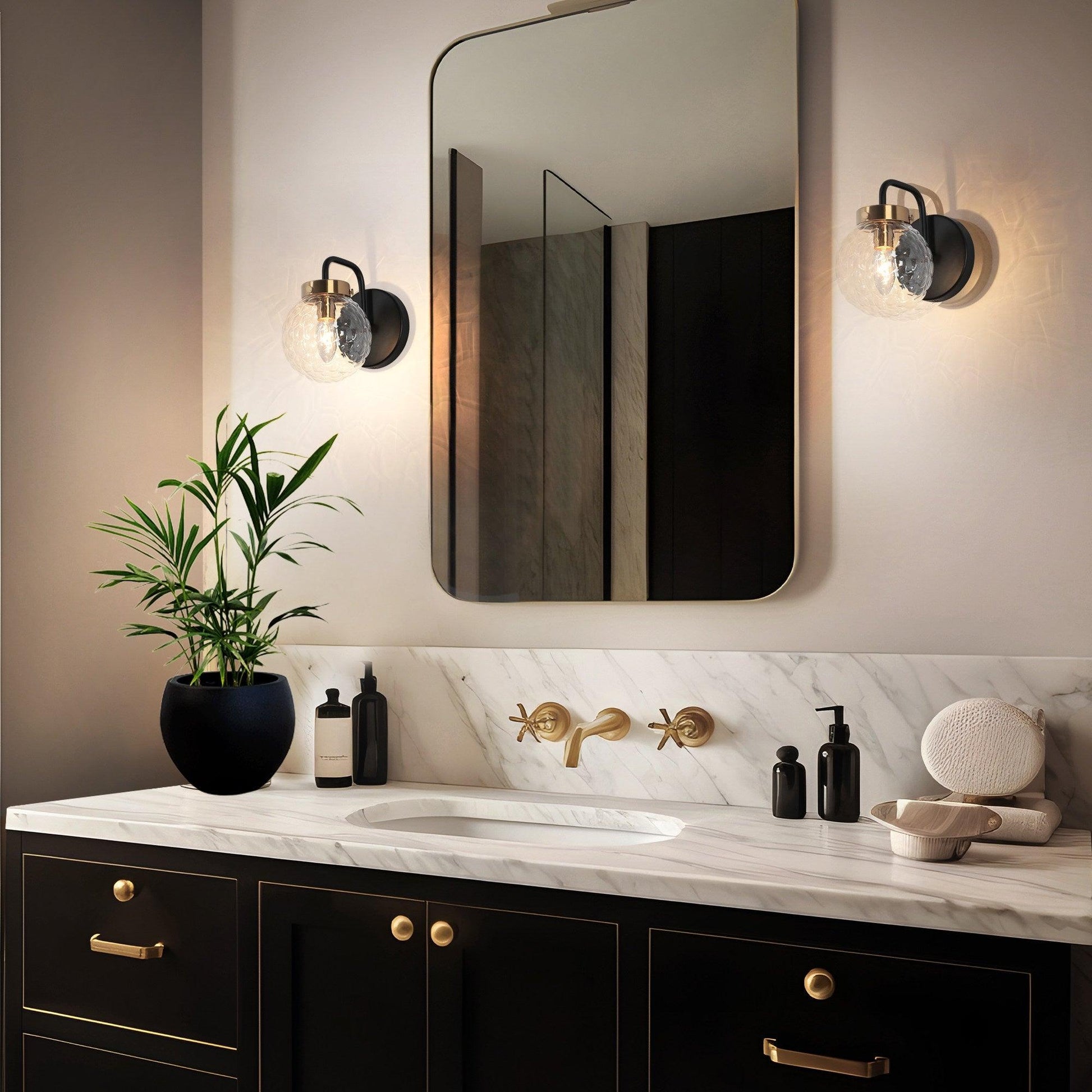 1-Light Orb Wall Sconces Bathroom Vanity Lights - Belles Lighting