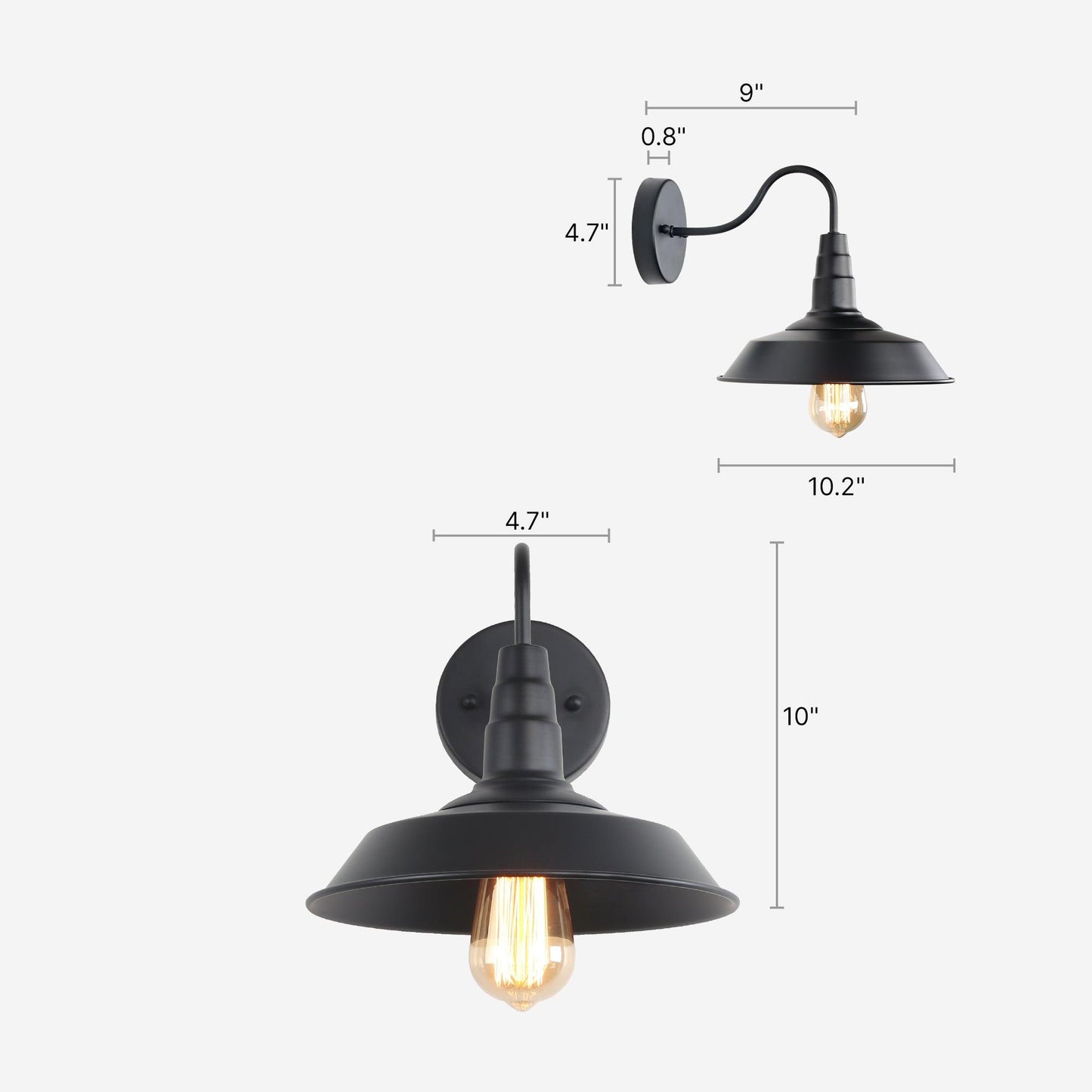 1-Light Black Wall Sconce - Belles Lighting