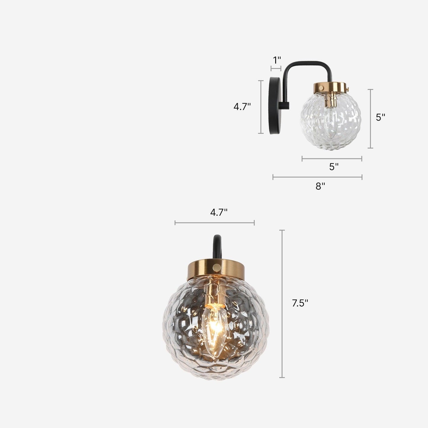 1-Light Orb Wall Sconces Bathroom Vanity Lights - Belles Lighting