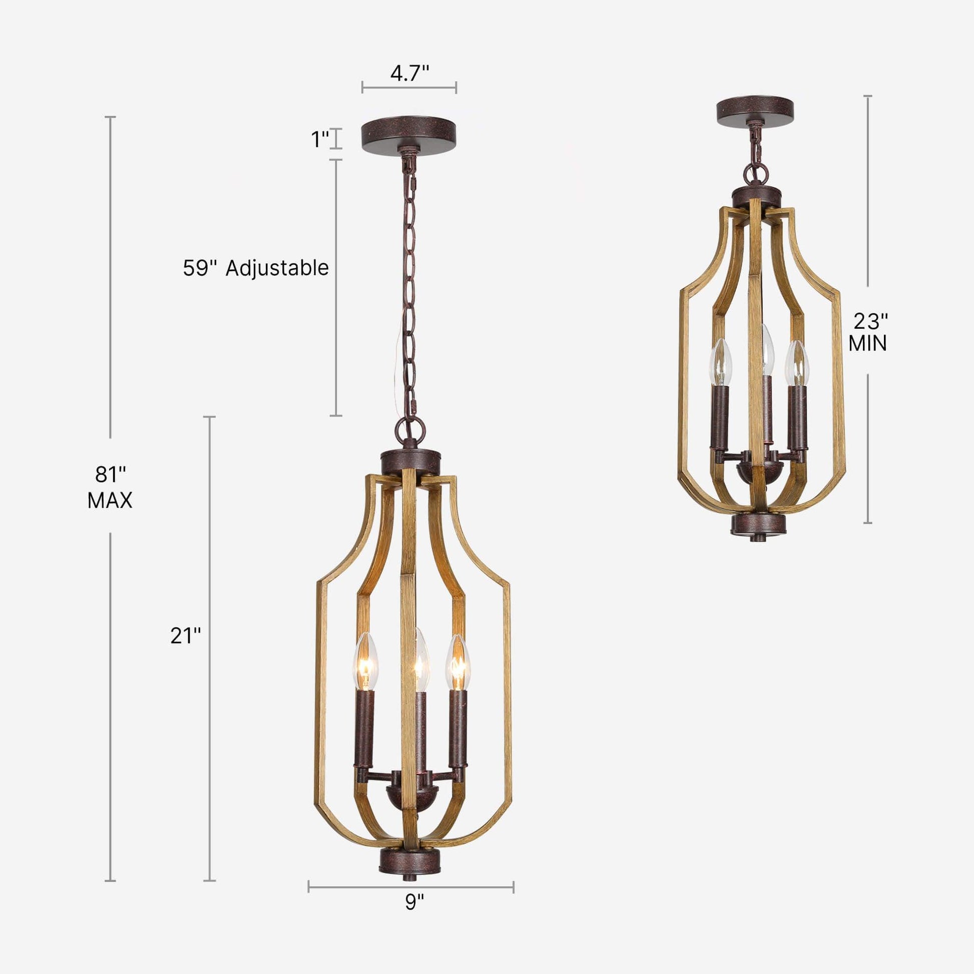 3-Light Farmhouse Chandeliers - Belles Lighting