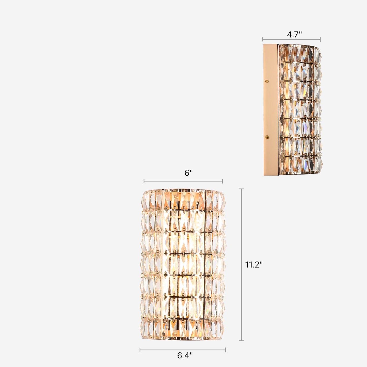 1-Light LED Gold Crystal Wall Sconce - Belles Lighting