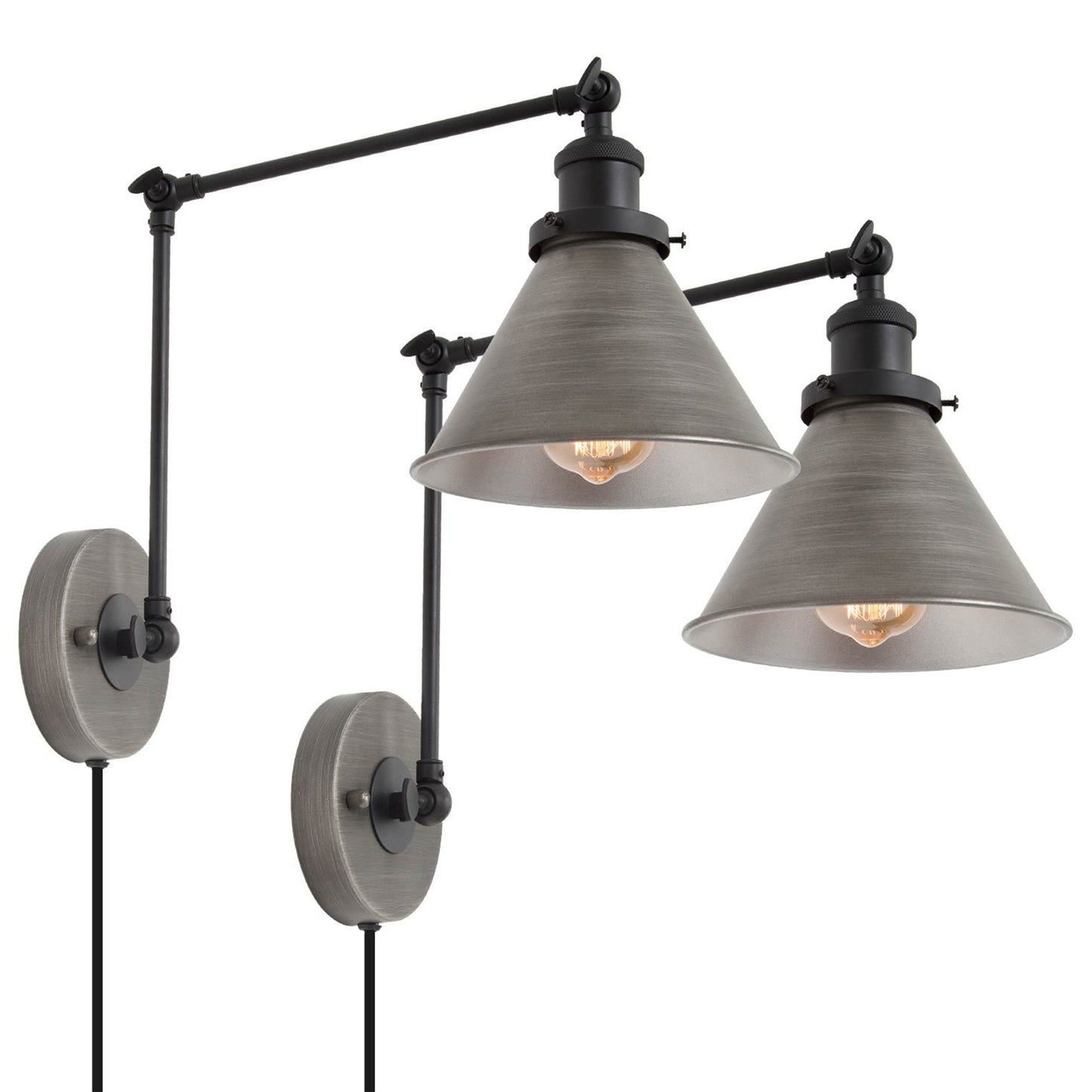 Wollemia 1-Light Industrial Silver Swing Arm Wall Sconces