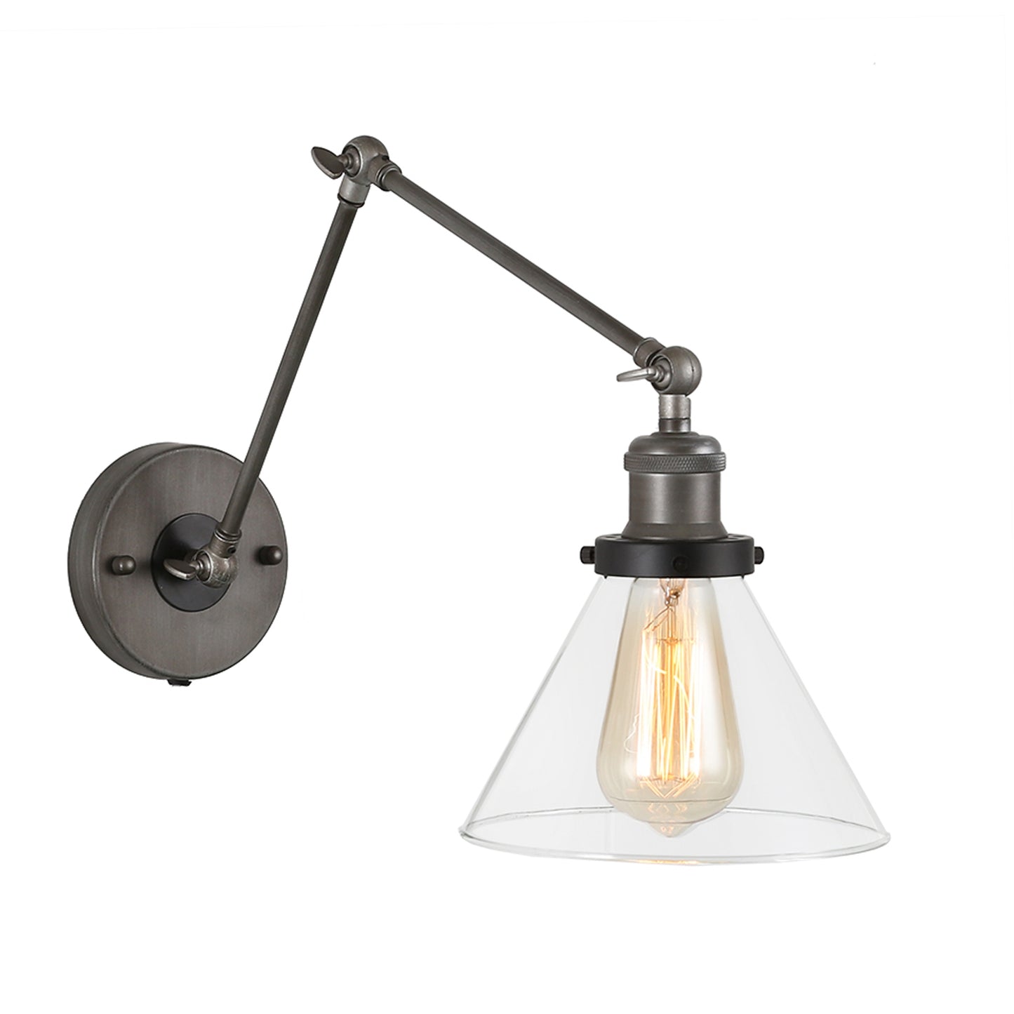 Wollemia 1-Light Industrial Silver Swing Arm Wall Sconces