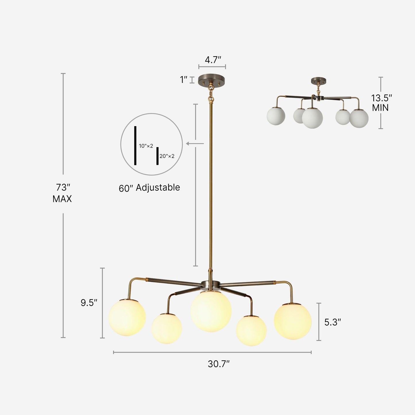 5-Light Gold Black Frosted Glass Wheel Chandeliers - Belles Lighting