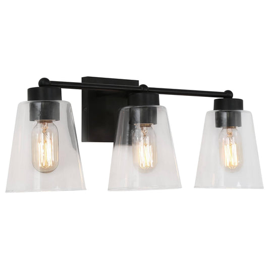 3-Light Black Vanity Lights Wall Sconces - Belles Lighting