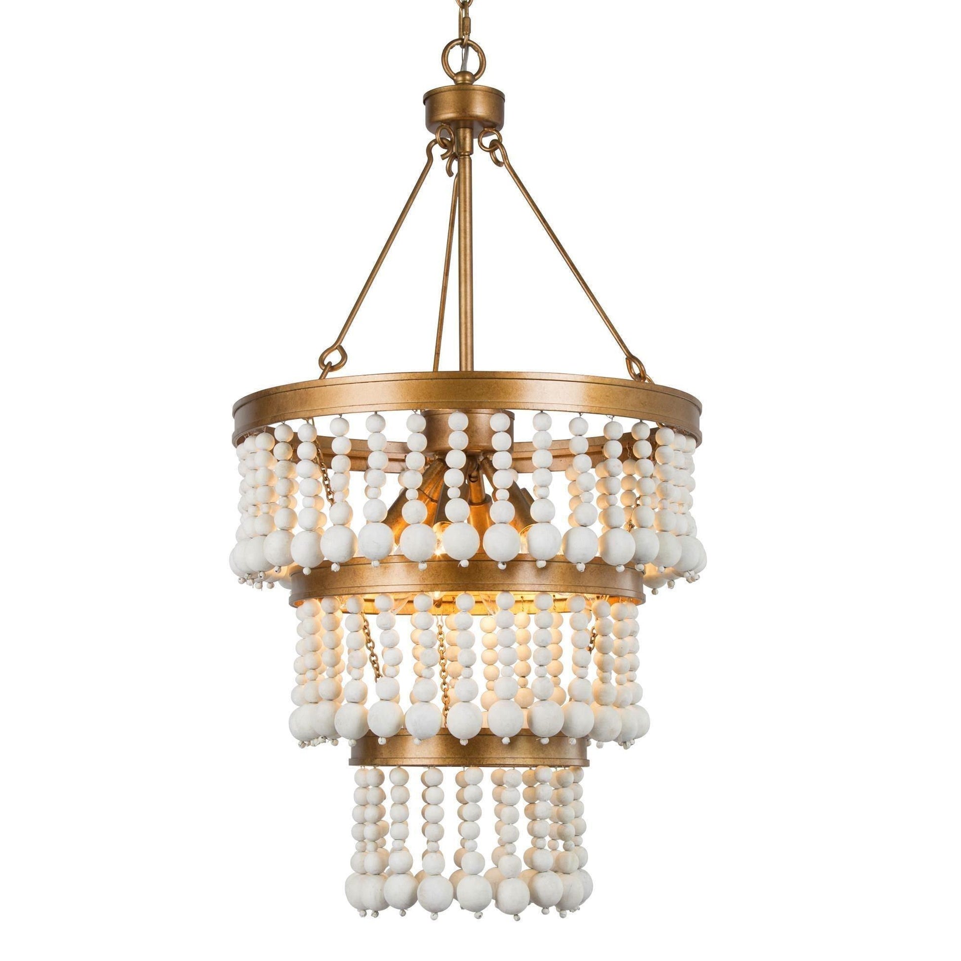 6-Light Wood Beads Chandelier - Belles Lighting