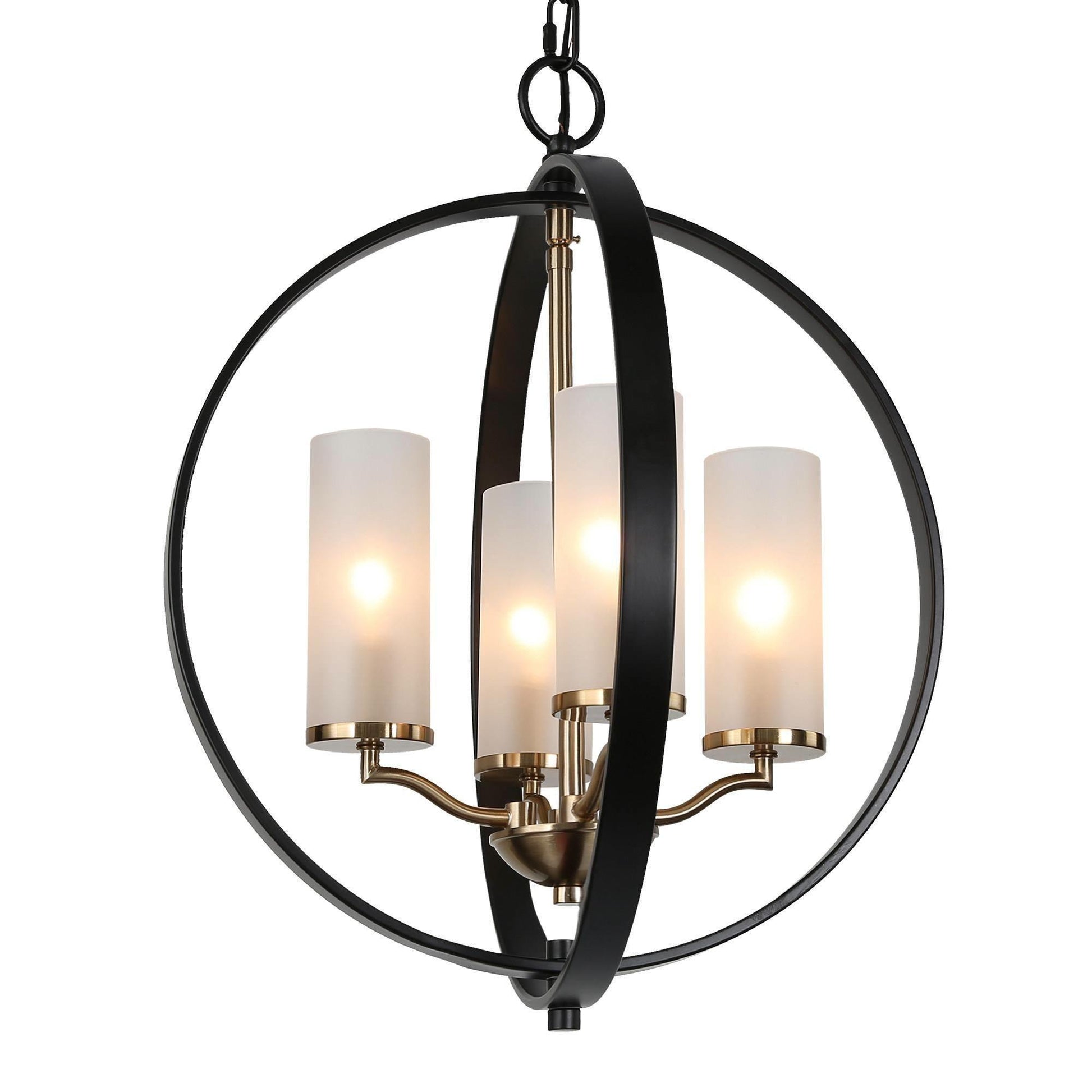 4-Light Globe Chandeliers with Glass Shade - Belles Lighting