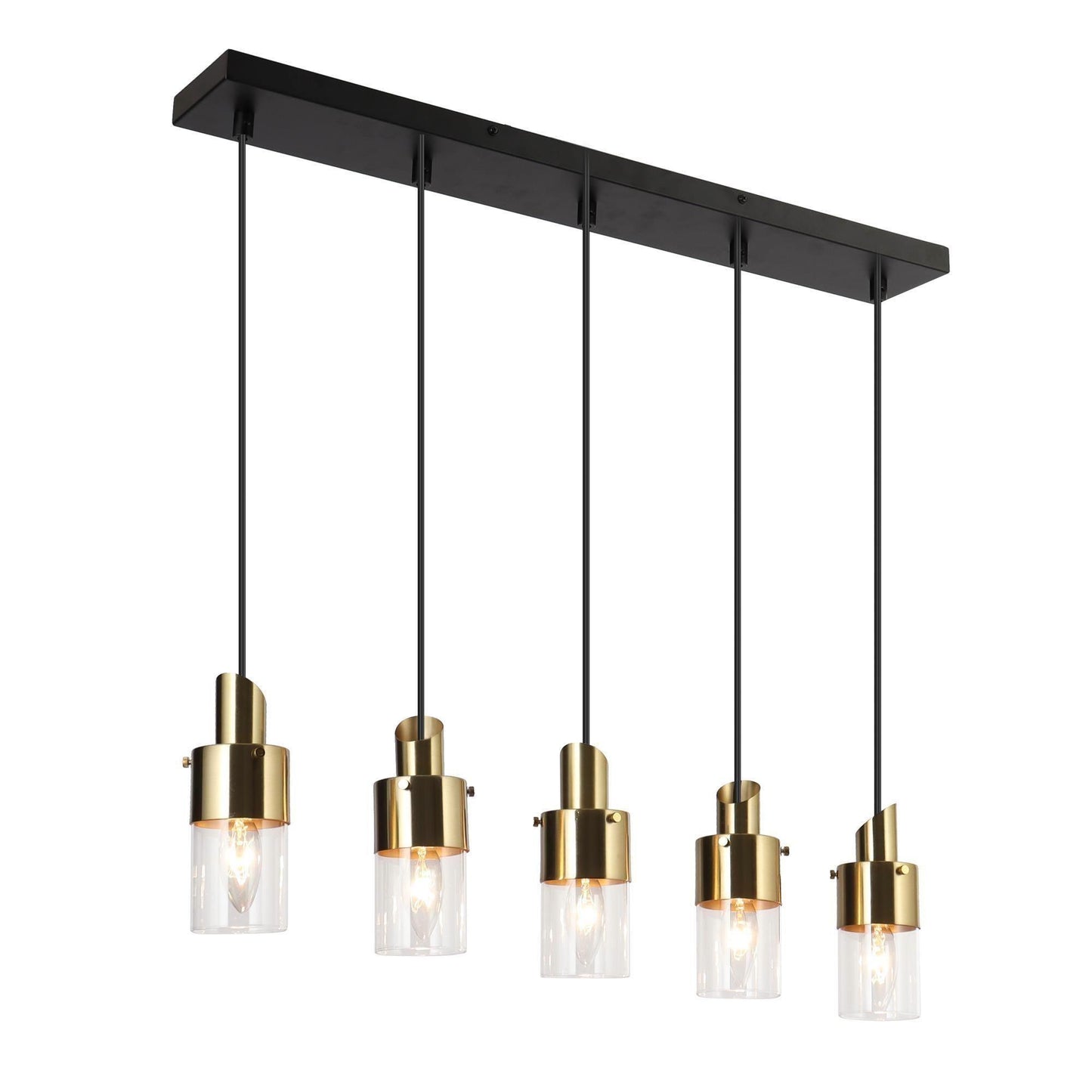 5-Light Linear Chandelier Glass Island Lights - Belles Lighting