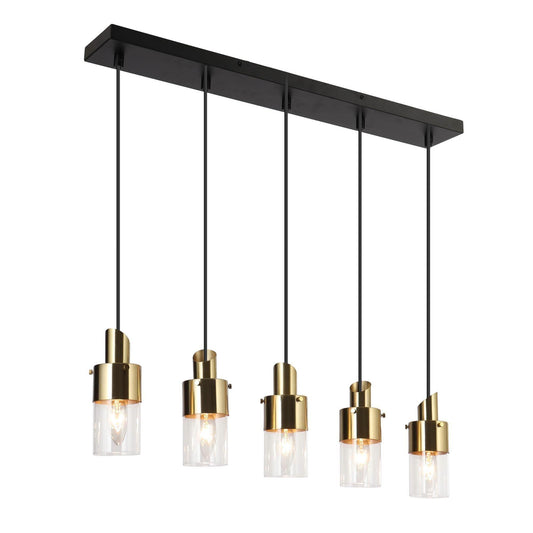 5-Light Linear Chandelier Glass Island Lights - Belles Lighting