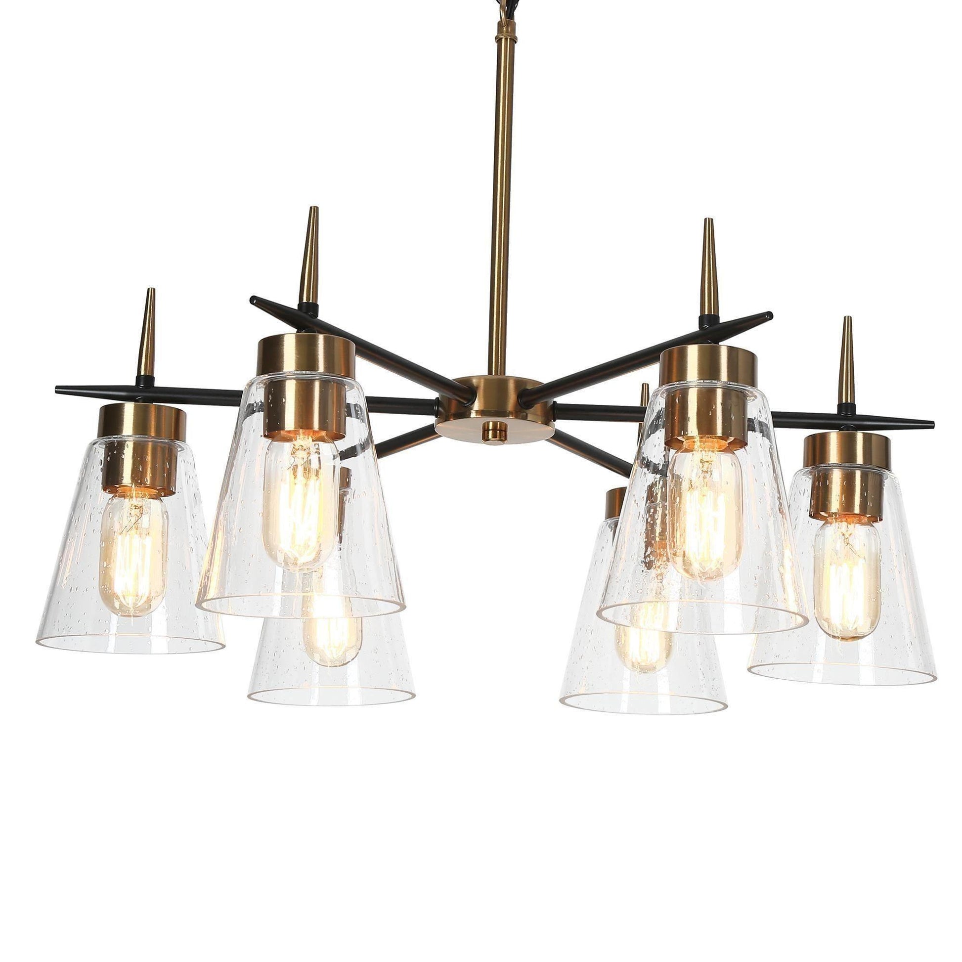 6-Light Glass Wheel Chandeliers - Belles Lighting