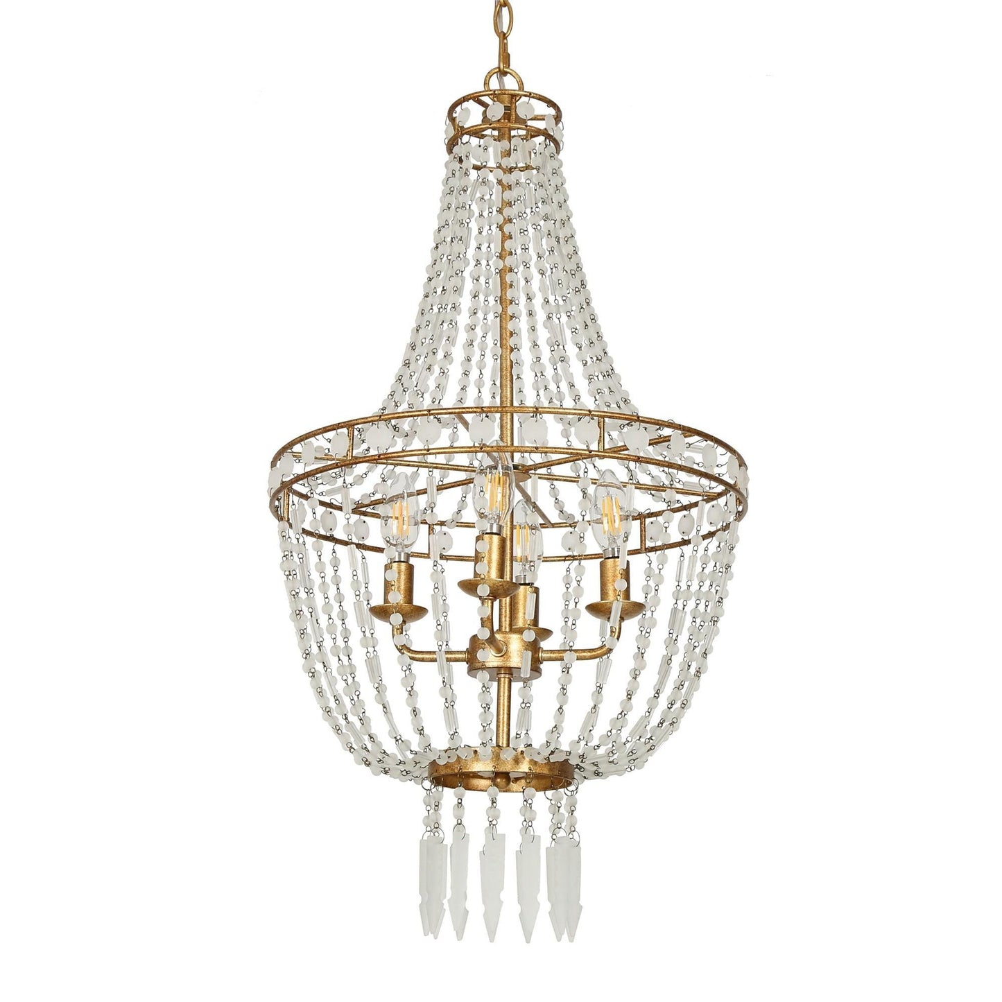 4-Light Crystal Beads Chandelier - Belles Lighting