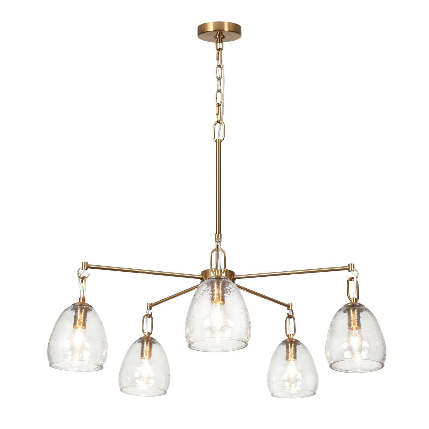 5-Light Gold Glass Wheel Chandeliers - Belles Lighting