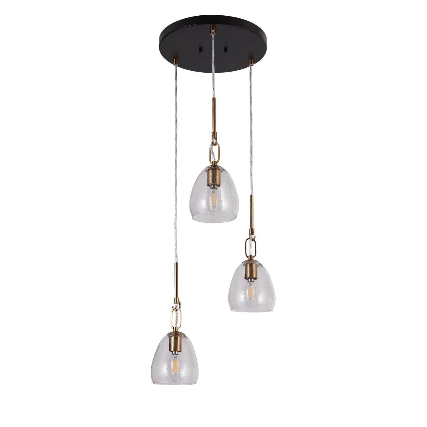 3-Light Gold Chandelier Cluster Island Pendant Lights - Belles Lighting